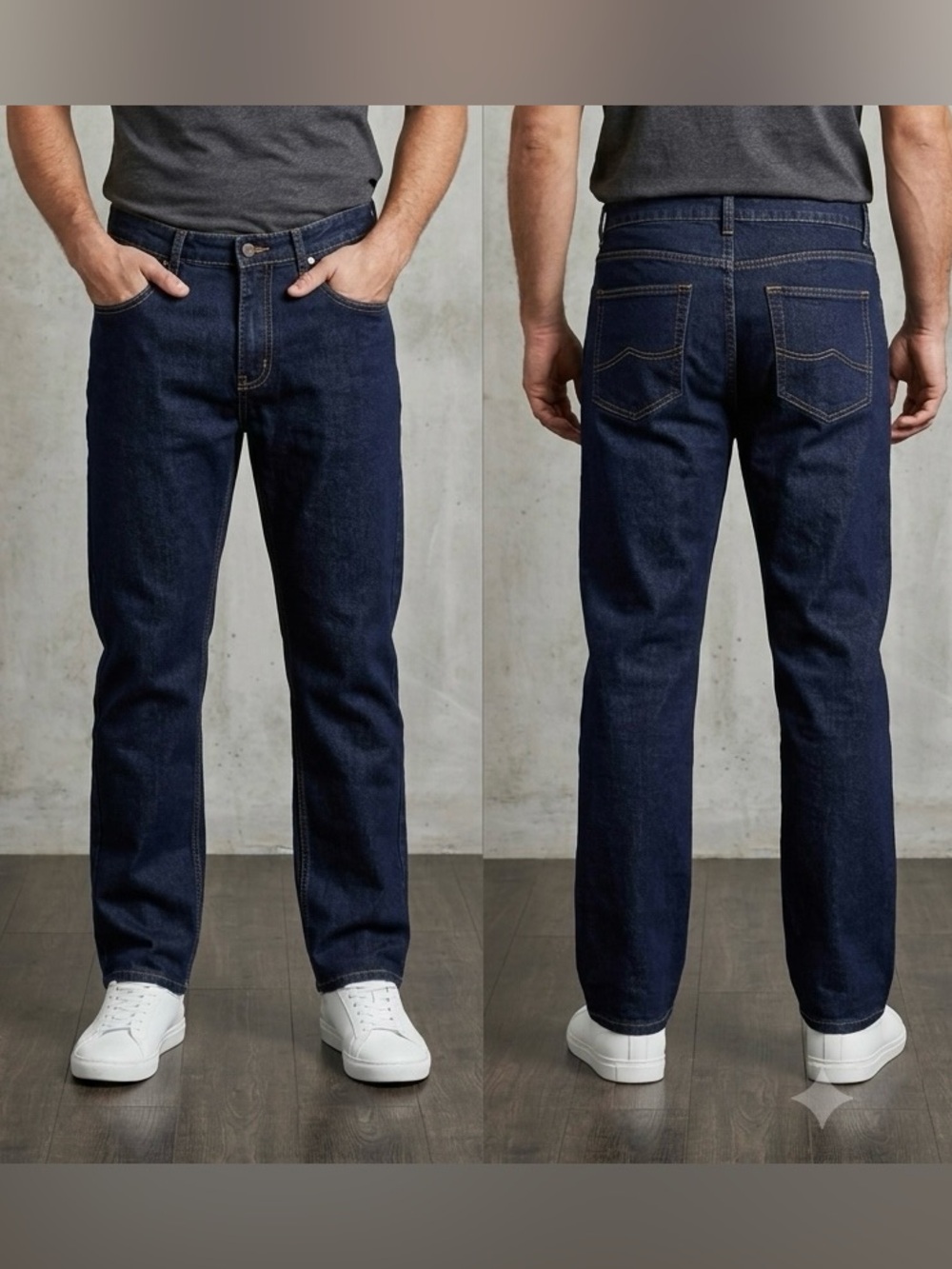 Seventh Avenue Men's Straight Jeans in Dark Indigo Blue